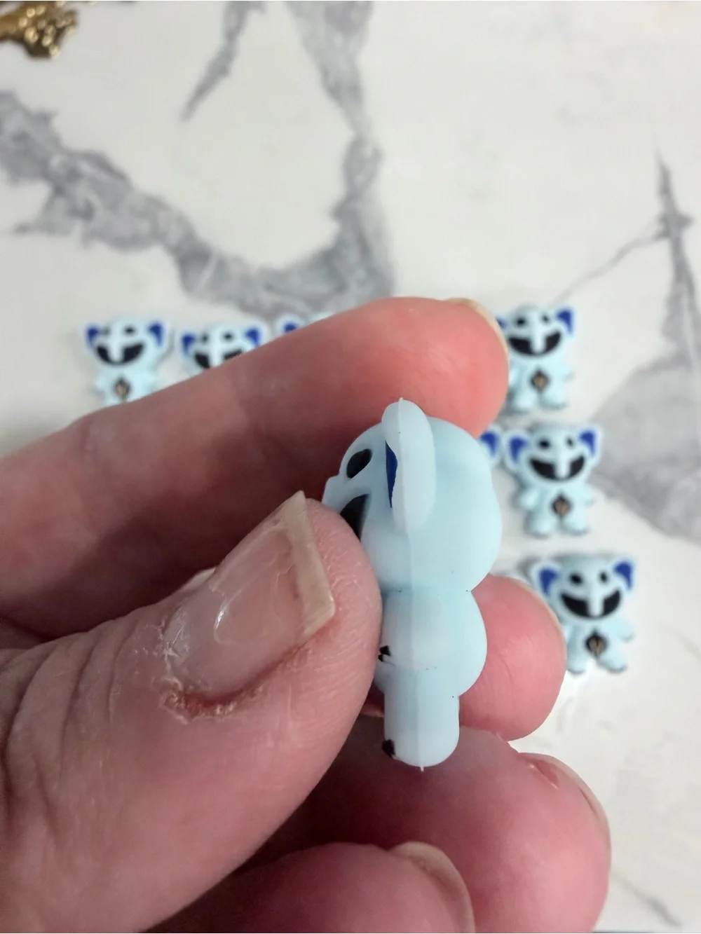 Poppy playtime Cute Light Blue Elephant Focal bead- Set of 15.